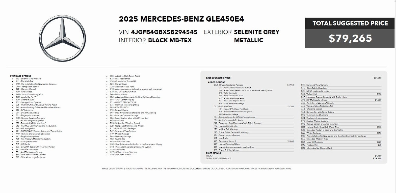 2025 Mercedes-Benz GLE 450e GLE 450e