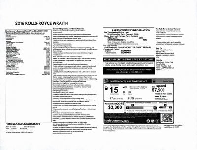 2016 Rolls-Royce Wraith 2dr Coupe